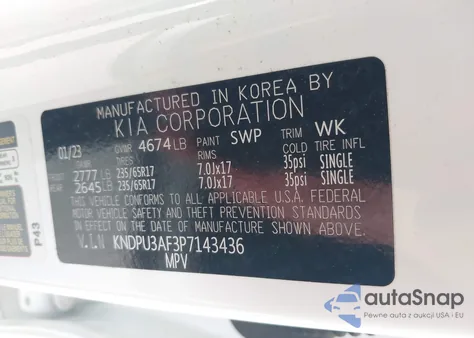 2023 Kia Sportage Lx из США, поврежденный, VIN KNDPU3AF3P7143436